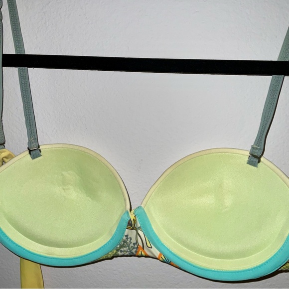 Maaji Women's M Firefly Timbers Yellow Reversible Swimsuit Bikini Top Underwire - Picture 9 of 9